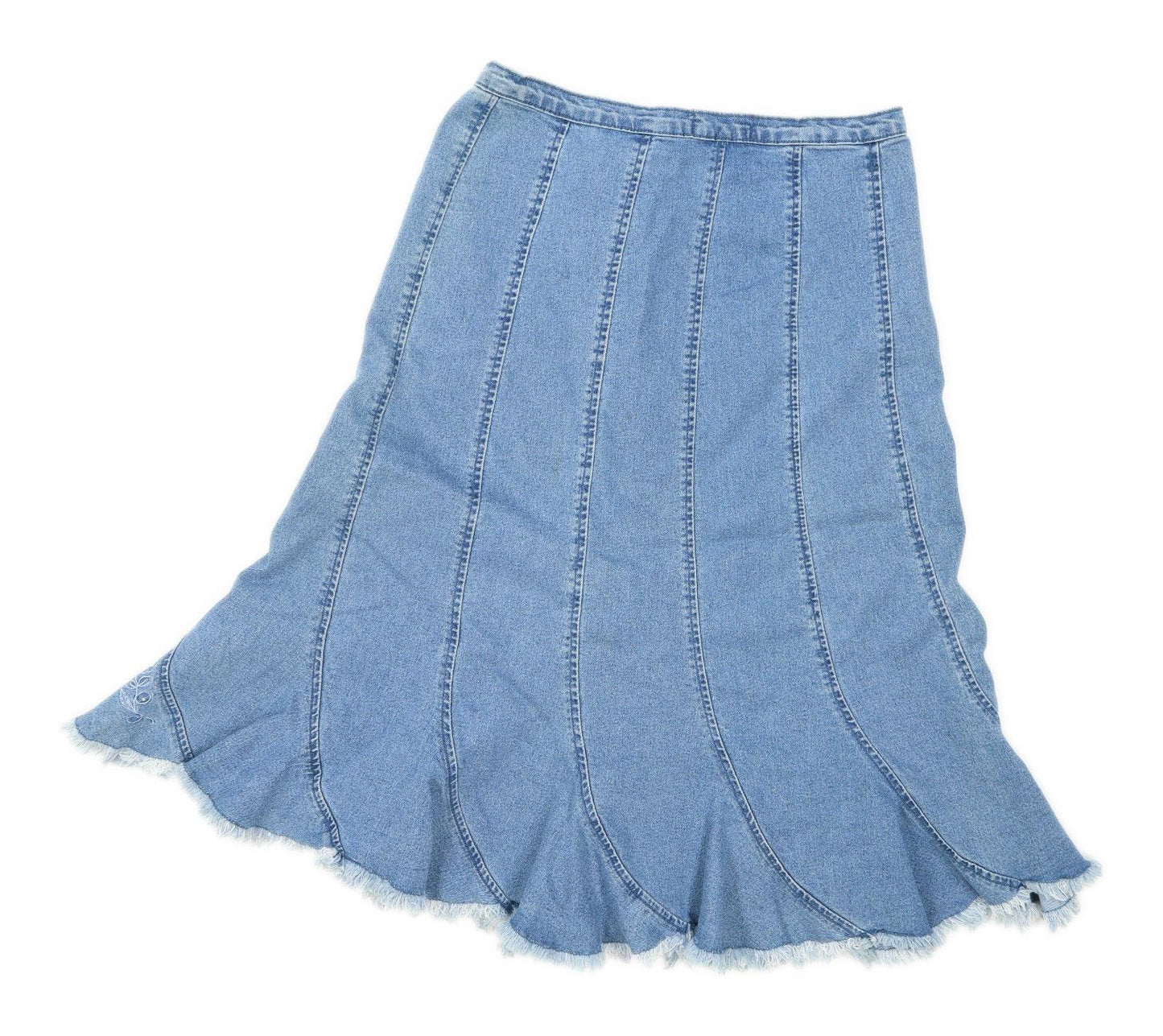 H&D Womens Size W28 Denim Graphic Blue Skirt (Regular)
