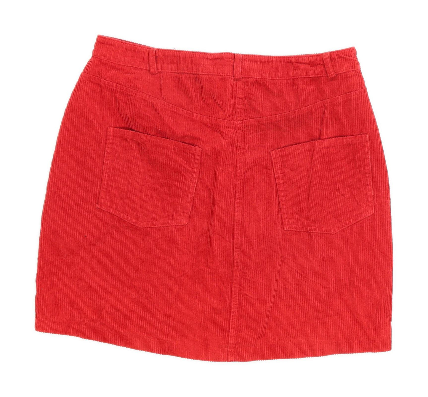 New Look Womens Size 12 Corduroy Red Skirt (Regular)
