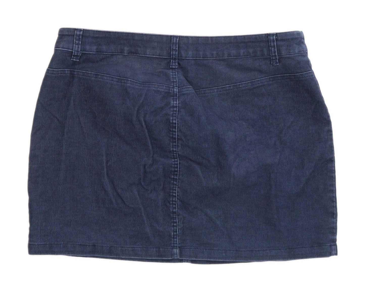 Next Womens Size 16 Corduroy Blue Skirt (Regular)