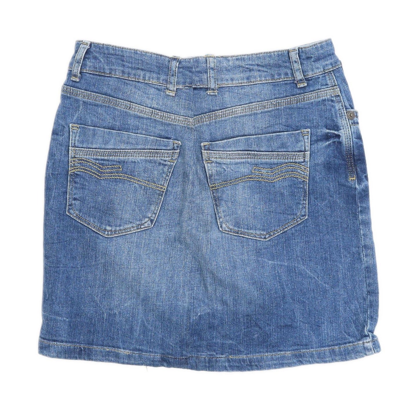 M&Co Womens Size 12 Denim Blue Skirt (Regular)