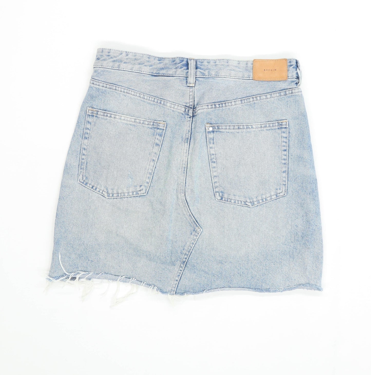 & Denim Womens Size 10 Denim Blue Skirt (Regular)