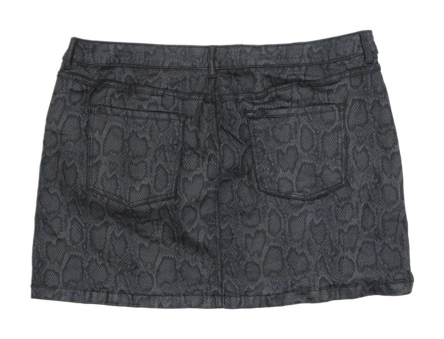 M&Co Womens Size 20 Denim Geometric Black Skirt (Regular)