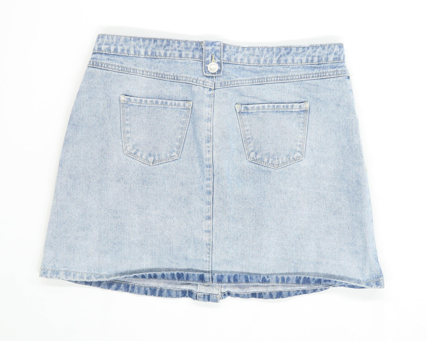 Papaya Womens Size 14 Denim Blue Skirt (Regular)