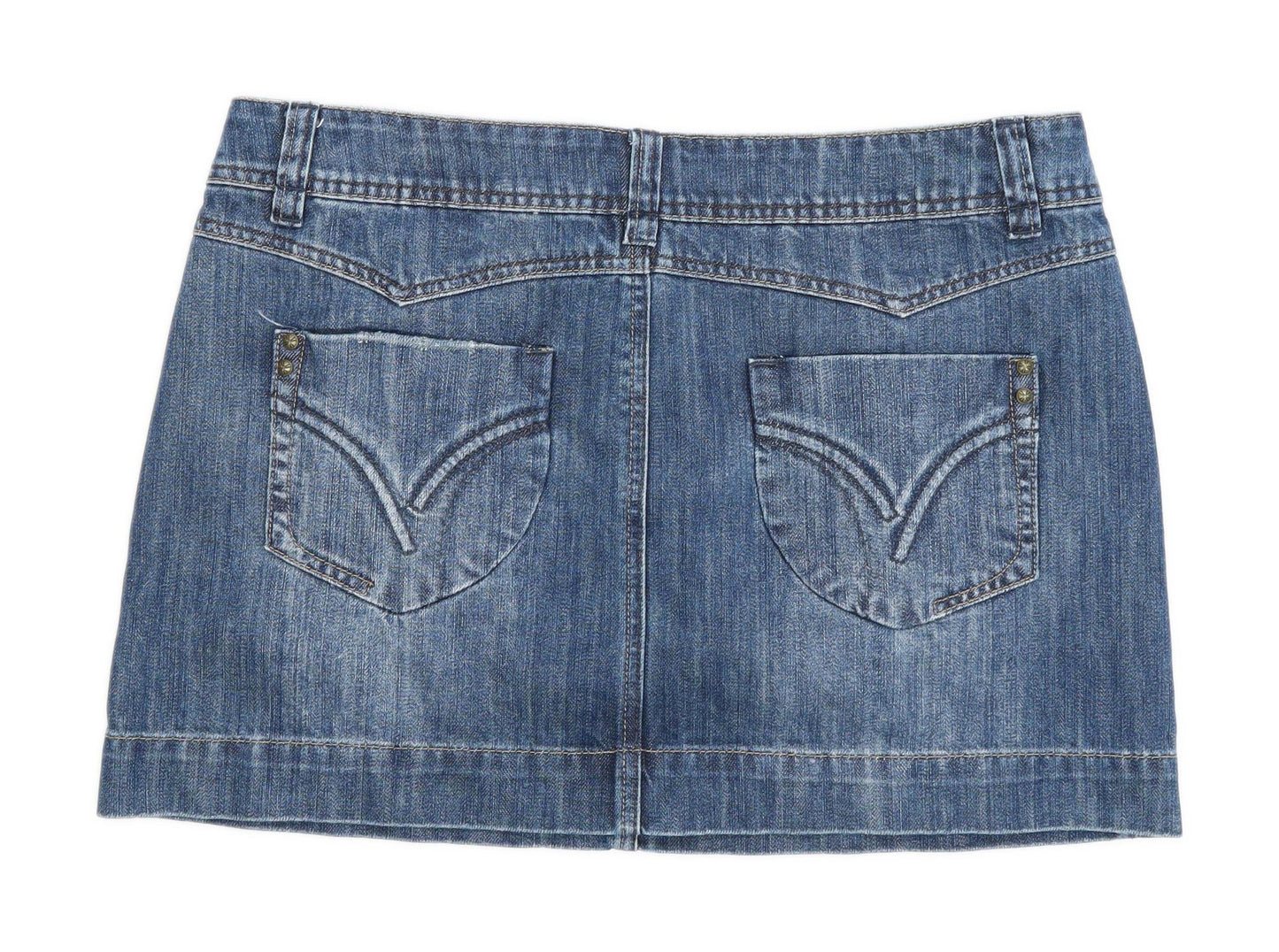 Dorothy Perkins Womens Size 14 Denim Blue Skirt (Regular)