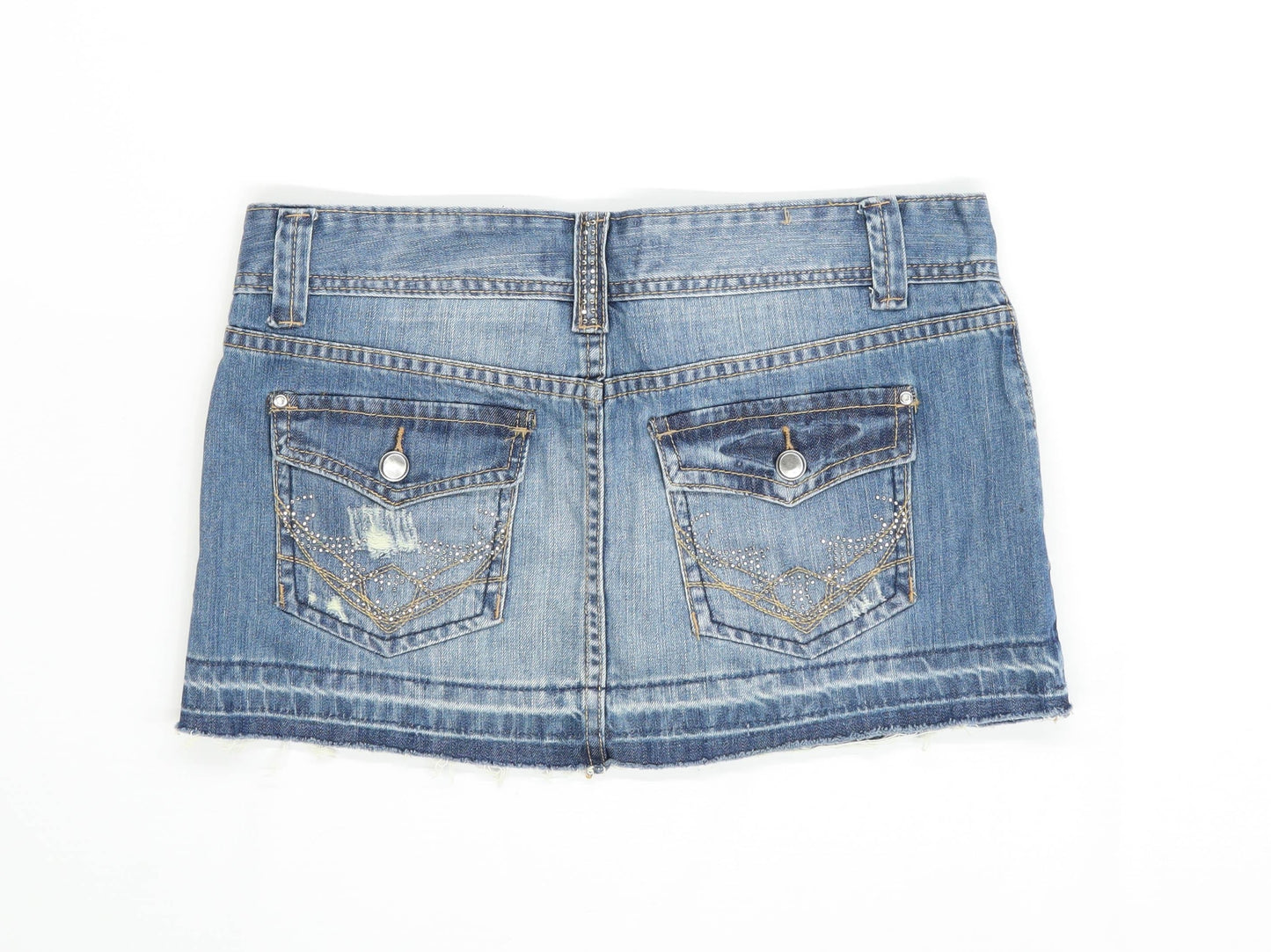 House of Denim Womens Size 12 Denim Blue Skirt (Regular)