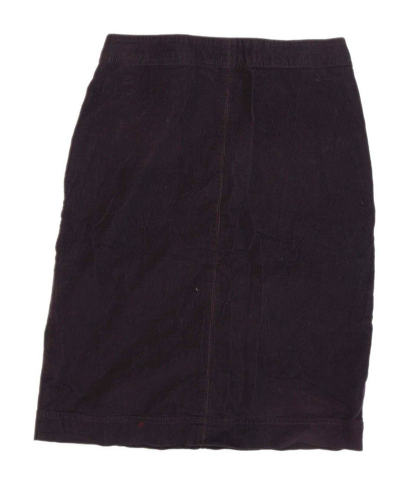 M&Co Womens Size 8 Cotton Blend Black Pencil Skirt (Regular)