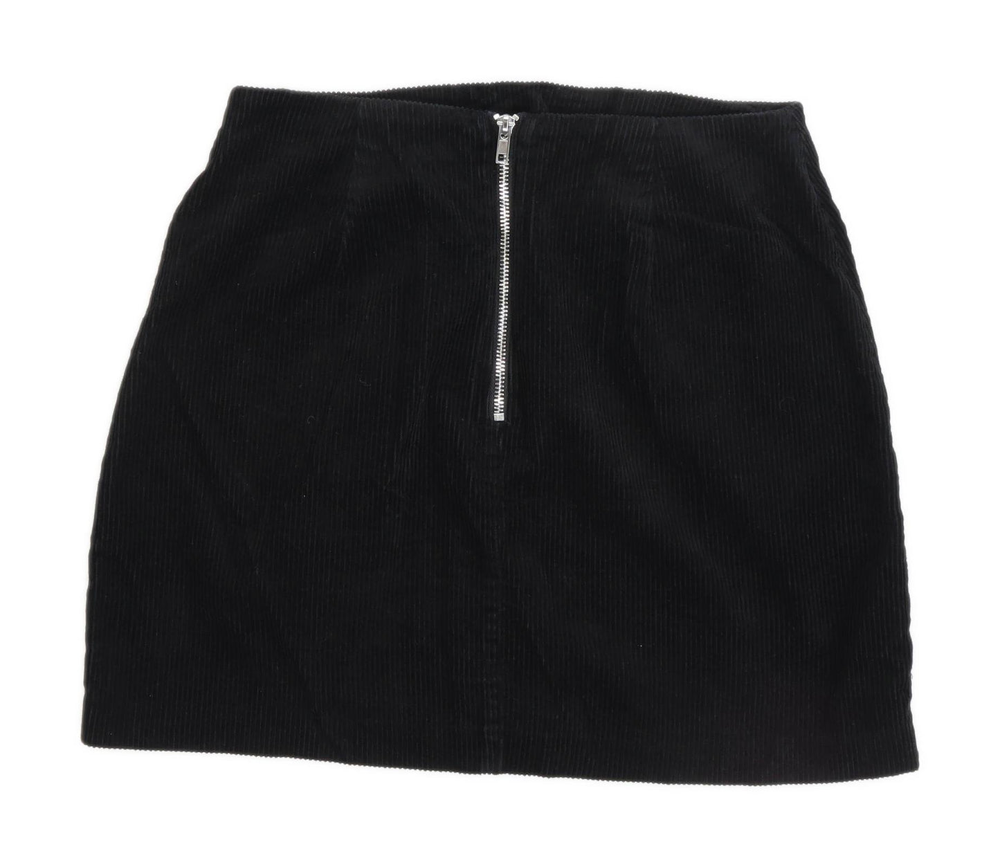 New Look Womens Size 10 Corduroy Black Skirt (Regular)