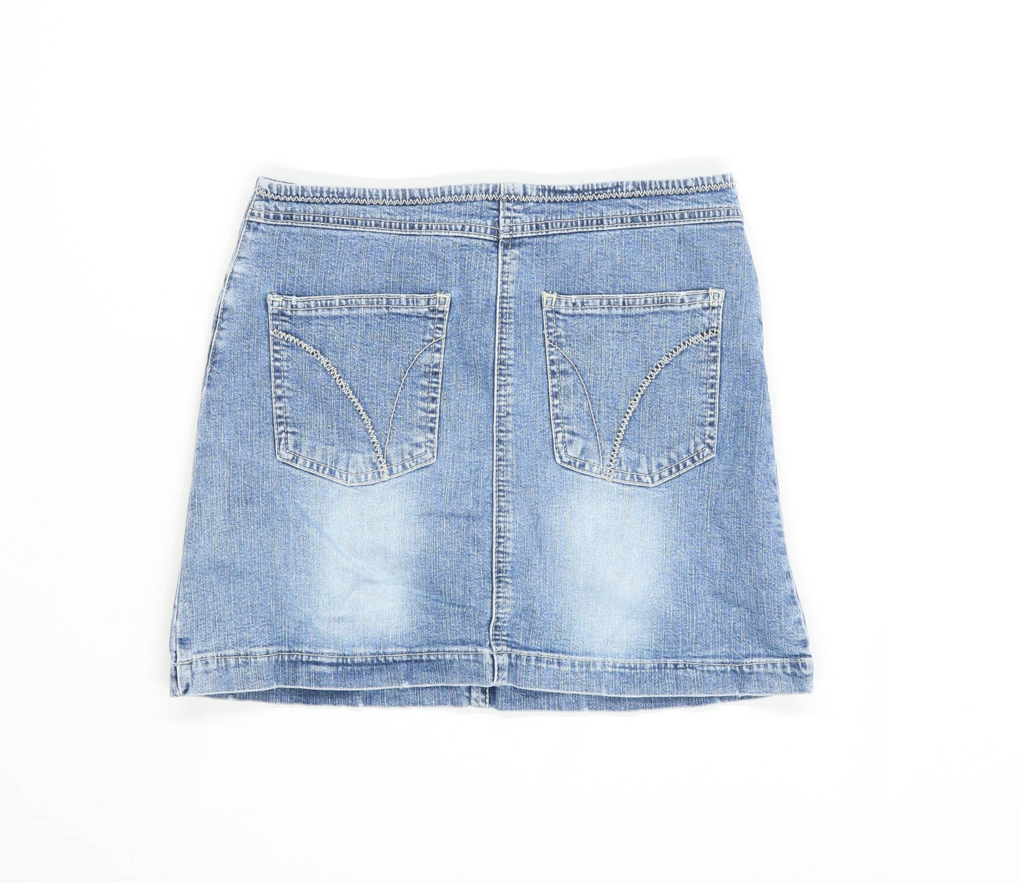 Bay Womens Size 8 Denim Blue Skirt (Regular)