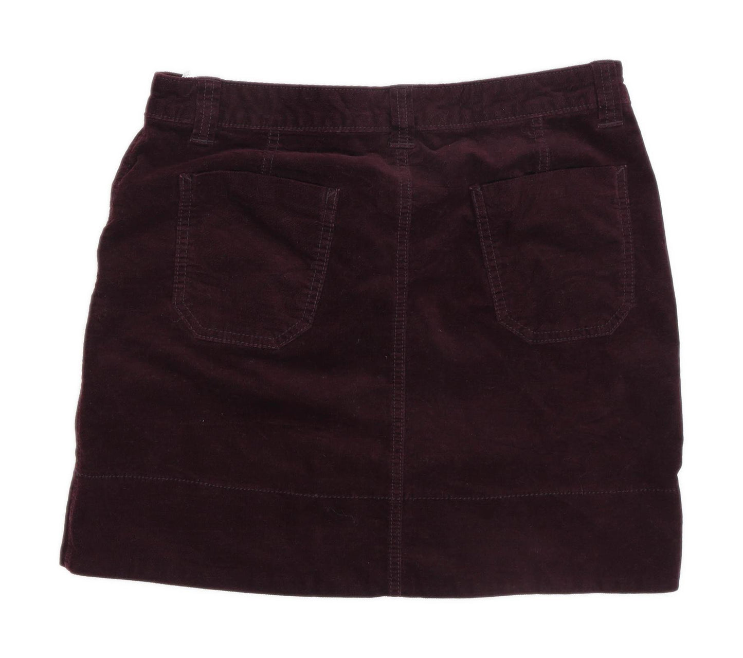 M&Co Womens Size 12 Cotton Blend Burgundy Skirt (Regular)