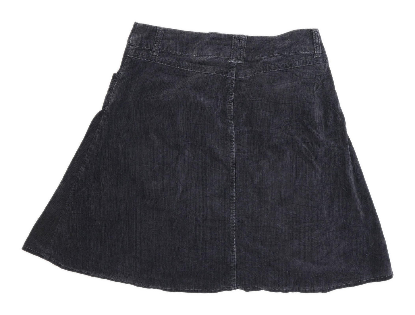 Next Womens Size 12 Corduroy Black Skirt (Regular)