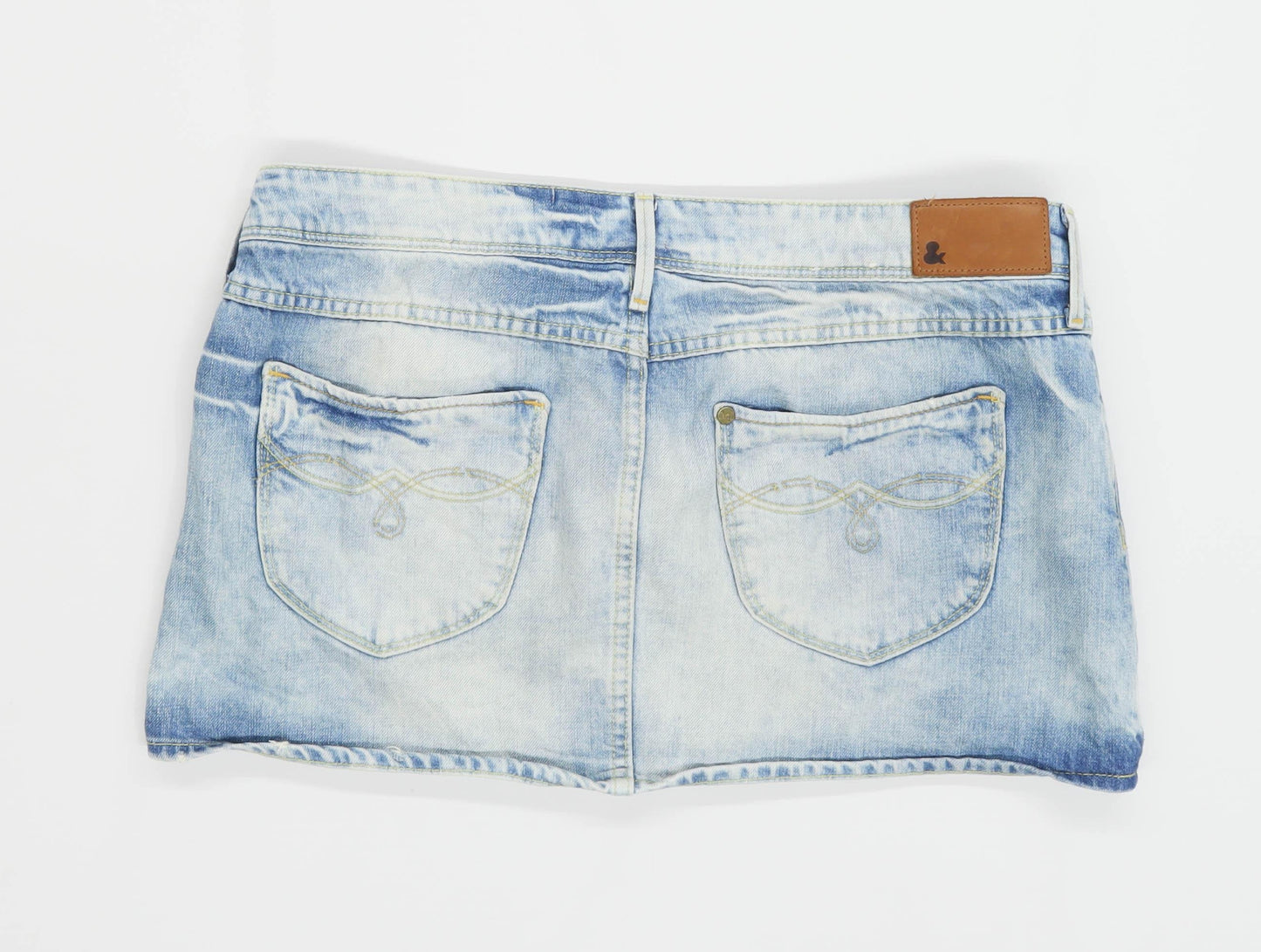 H&M Womens Size W34 Denim Blue Skirt (Regular)