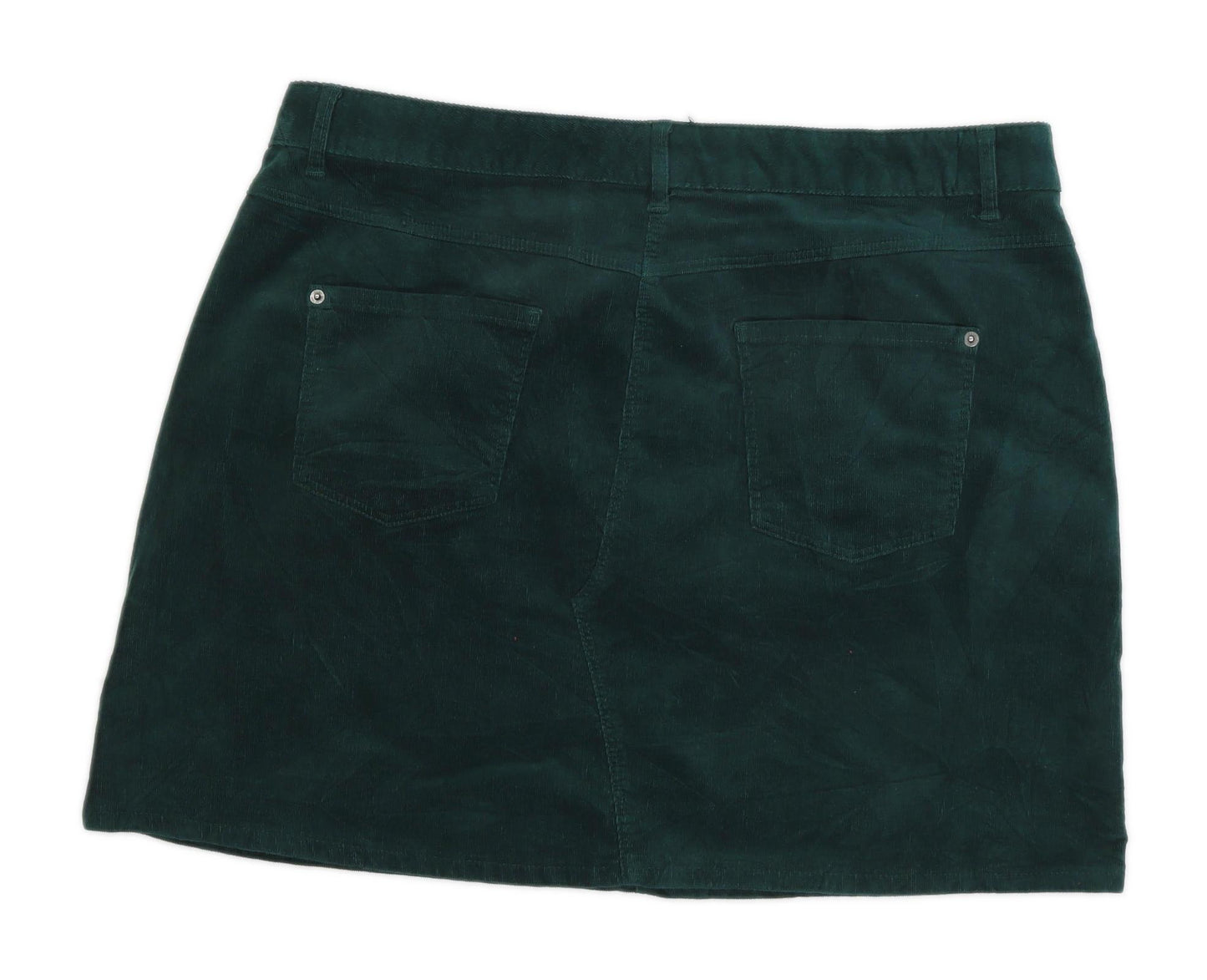 M&Co Womens Size W36 Corduroy Green Skirt (Regular)