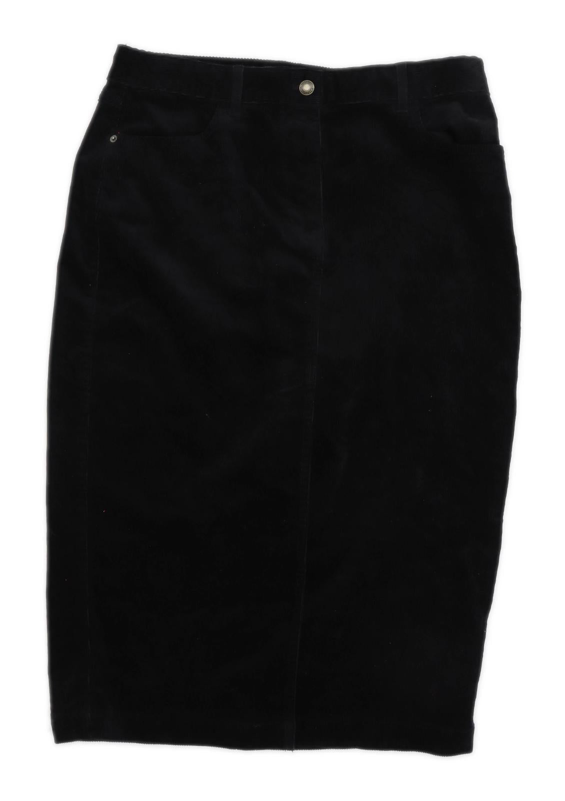 M&Co Womens Size 14 Corduroy Black Skirt (Regular)