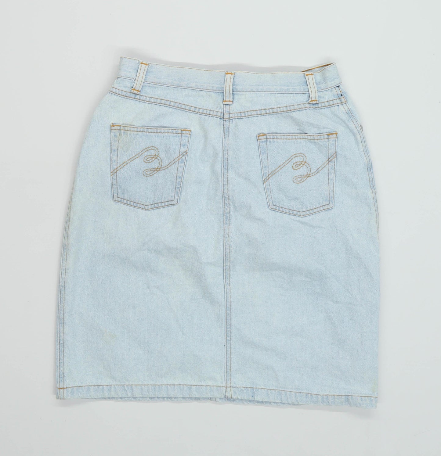 Berkertex Womens Size 12 Denim Blue Skirt (Regular)