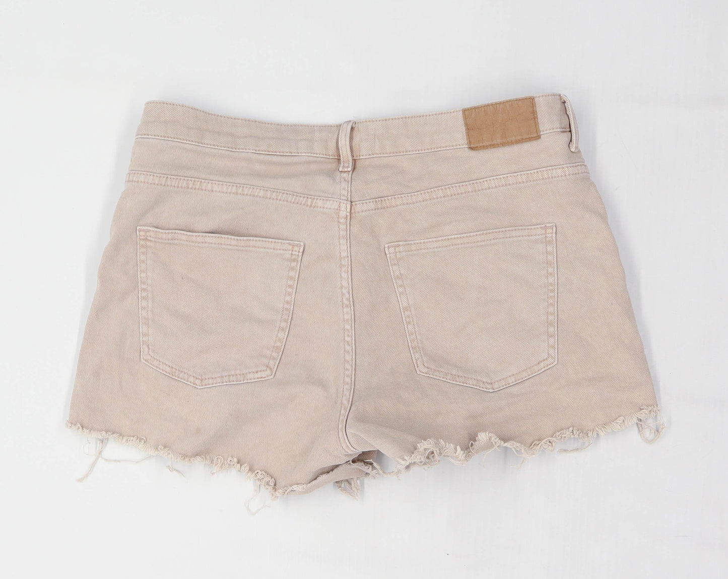 Womens H&M Beige Denim Shorts Size 14/L3