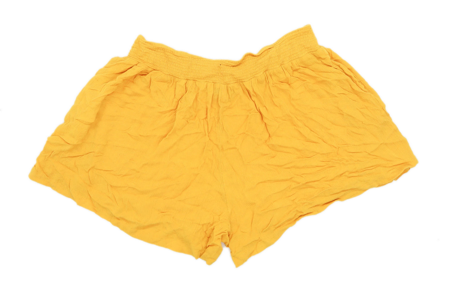 Womens Capsule Yellow Cotton Blend Shorts Size 20/