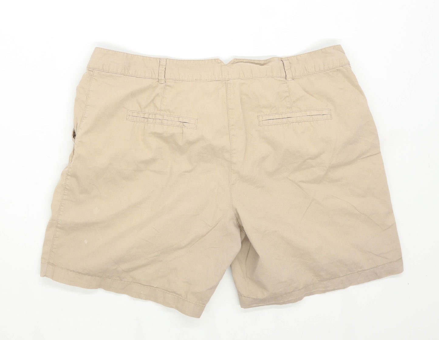 Womens George Beige Cotton Shorts Size 16/L6