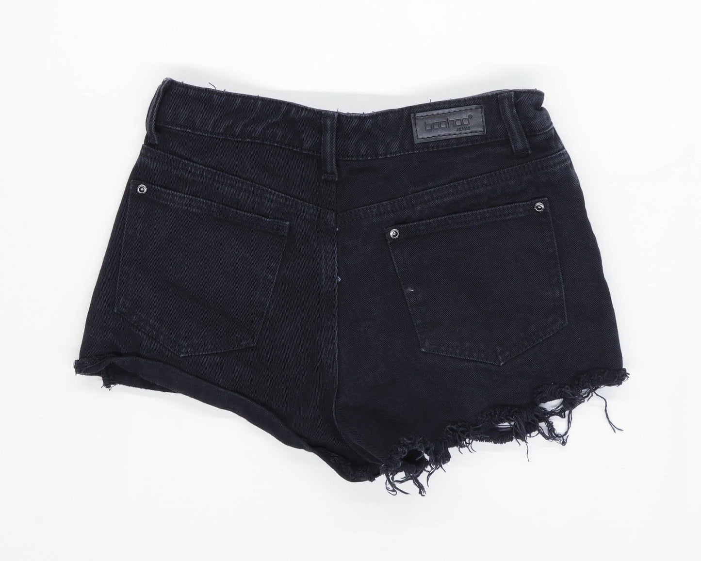Womens Boohoo Black Denim Shorts Size 8/L2