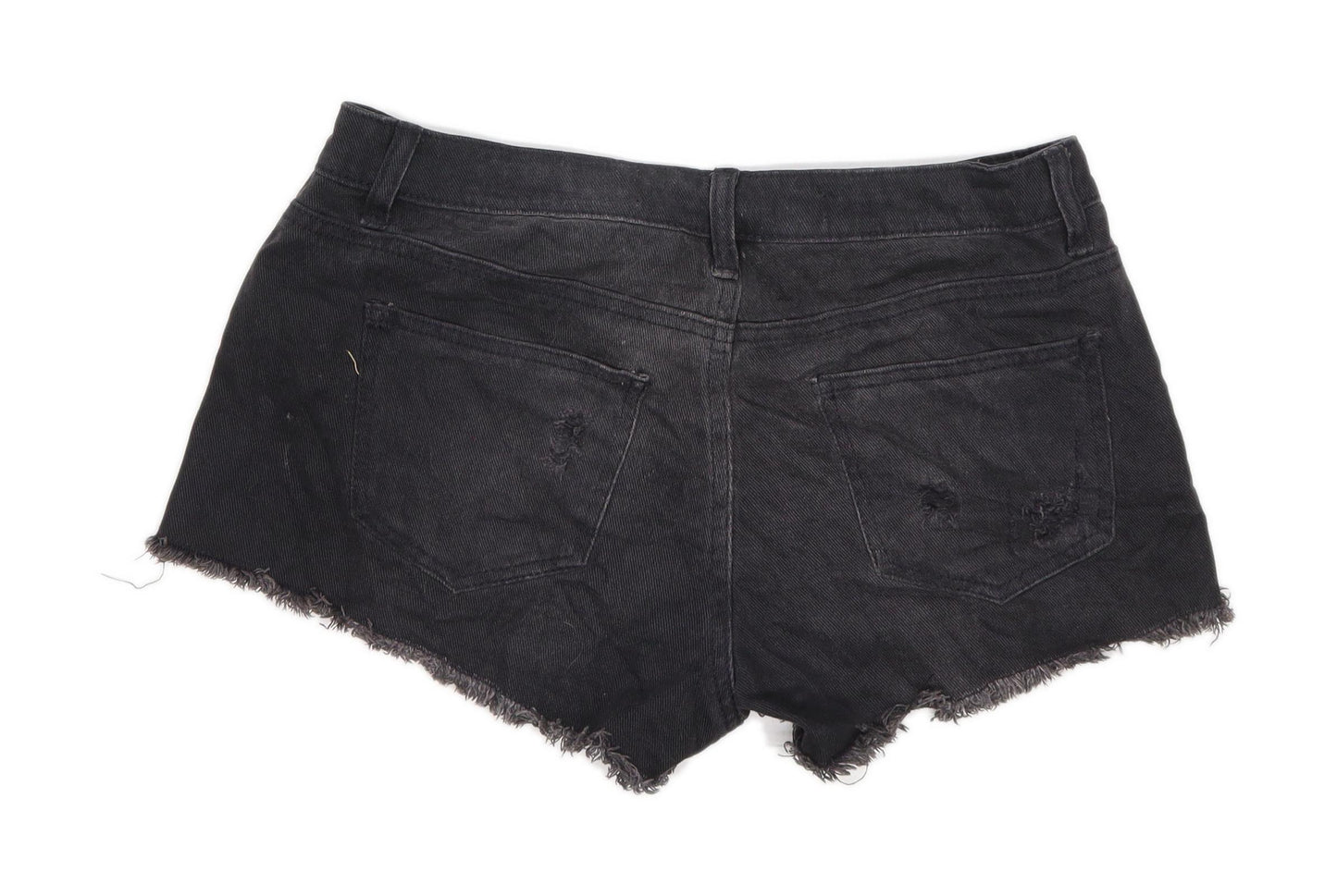 Womens Denim Co Black Ripped Denim Shorts Size 10/L2