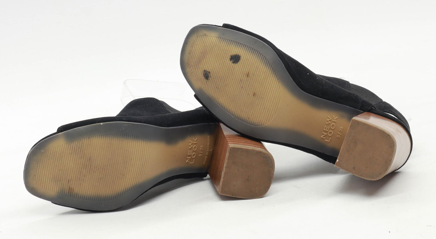 New Look Womens UK Size 6 Black Suede Ankle Boots