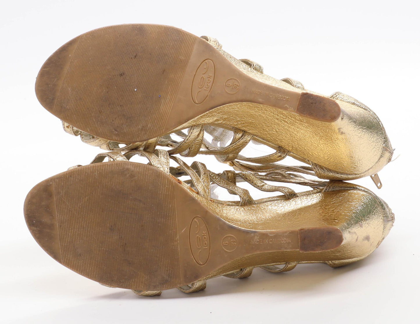 New Look Womens UK Size 6 Gold Sandals