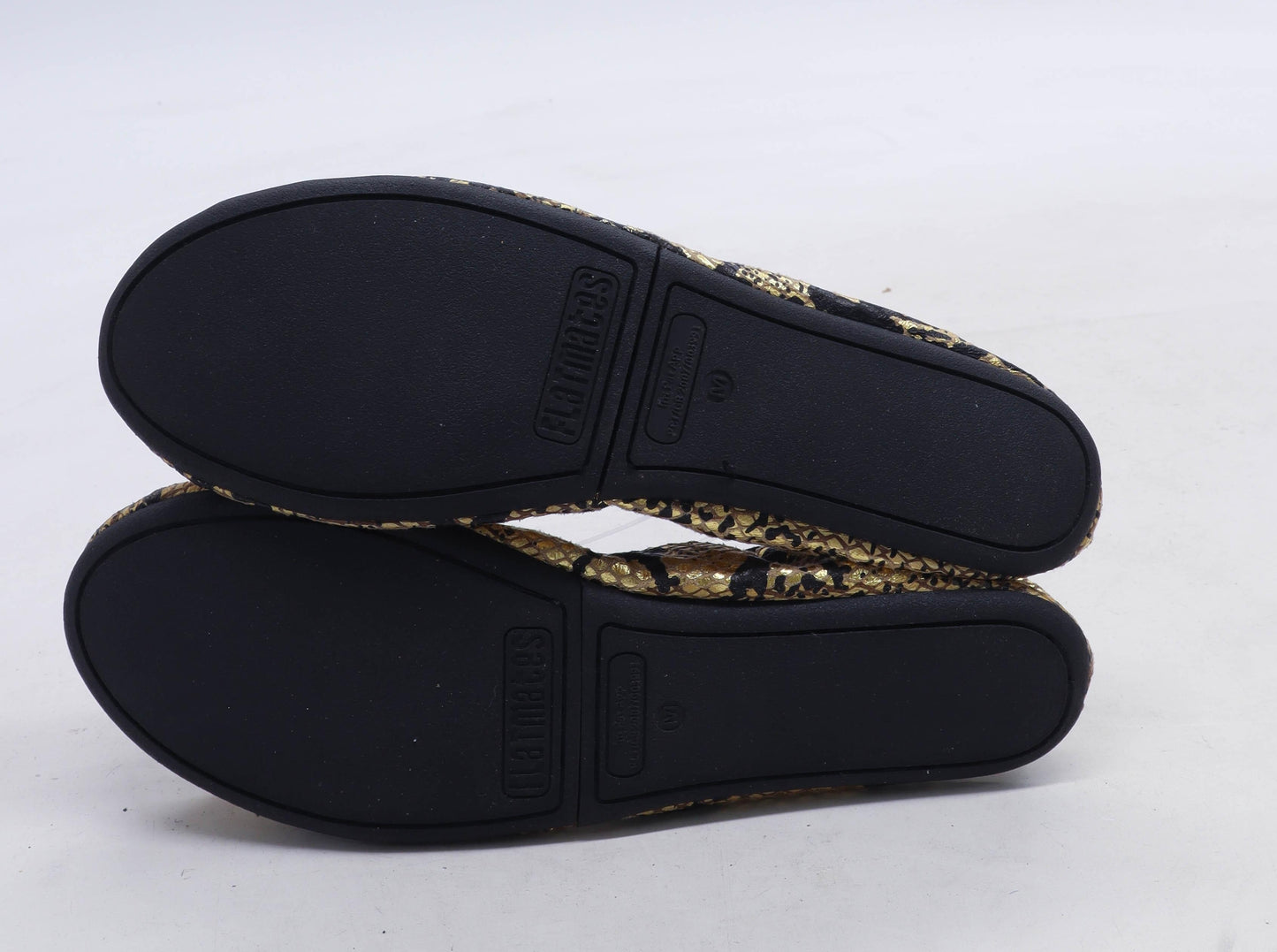 Flatmates Womens UK Size M Gold Fold Away Shoes Pumps