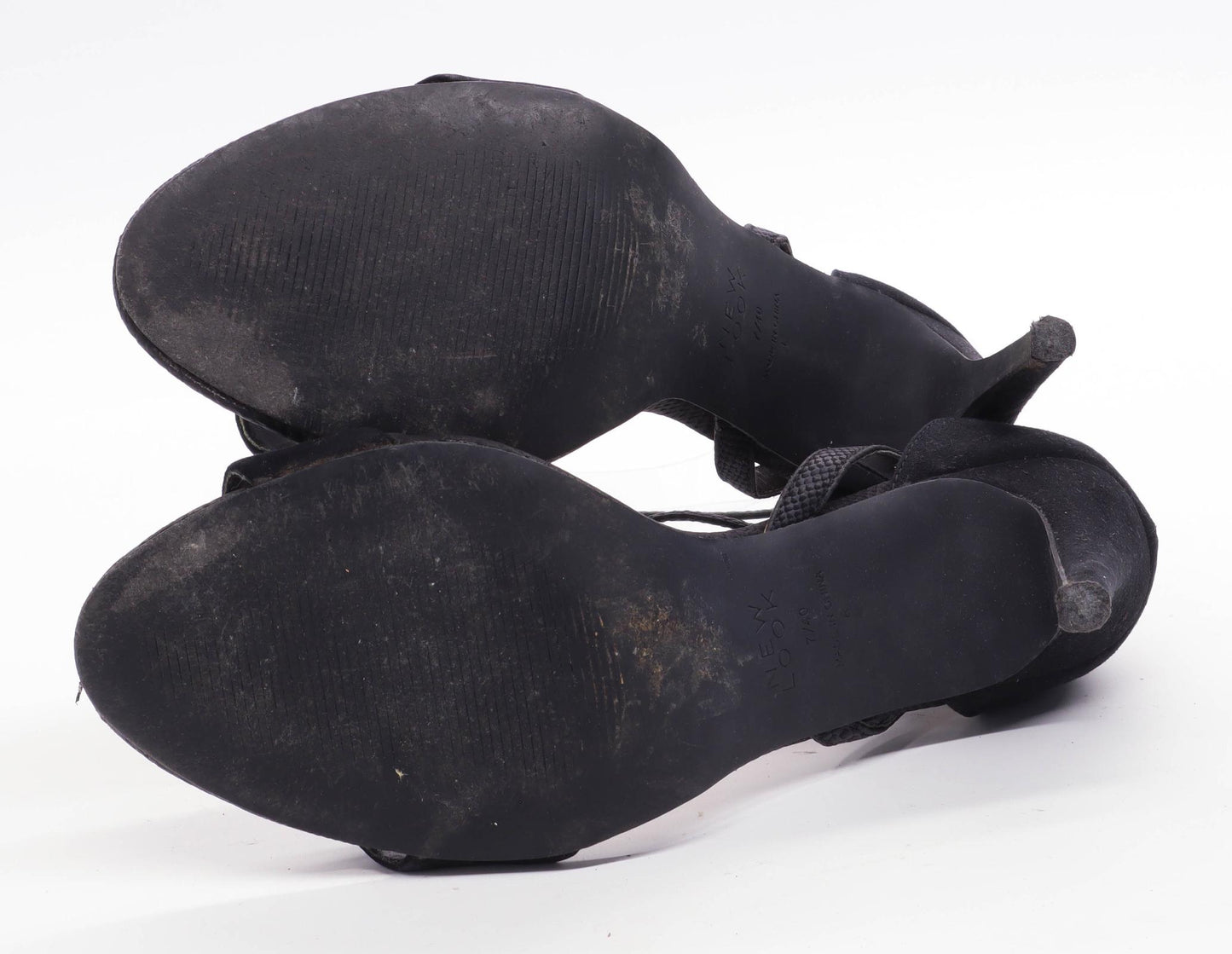 New Look Womens UK Size 7 Black Suede Stiletto Heels