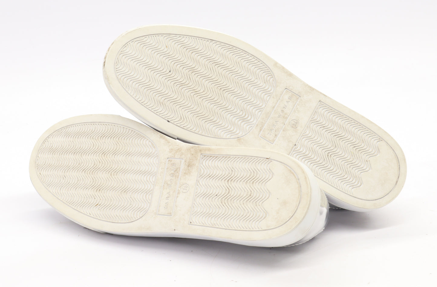 Zara Womens EU Size 36 Silver Trainers