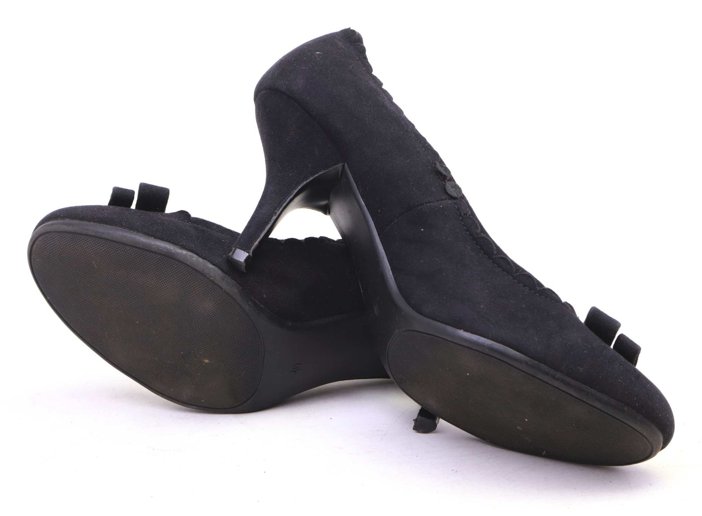 Next Womens EU Size 40 Black Faux Suede Heels