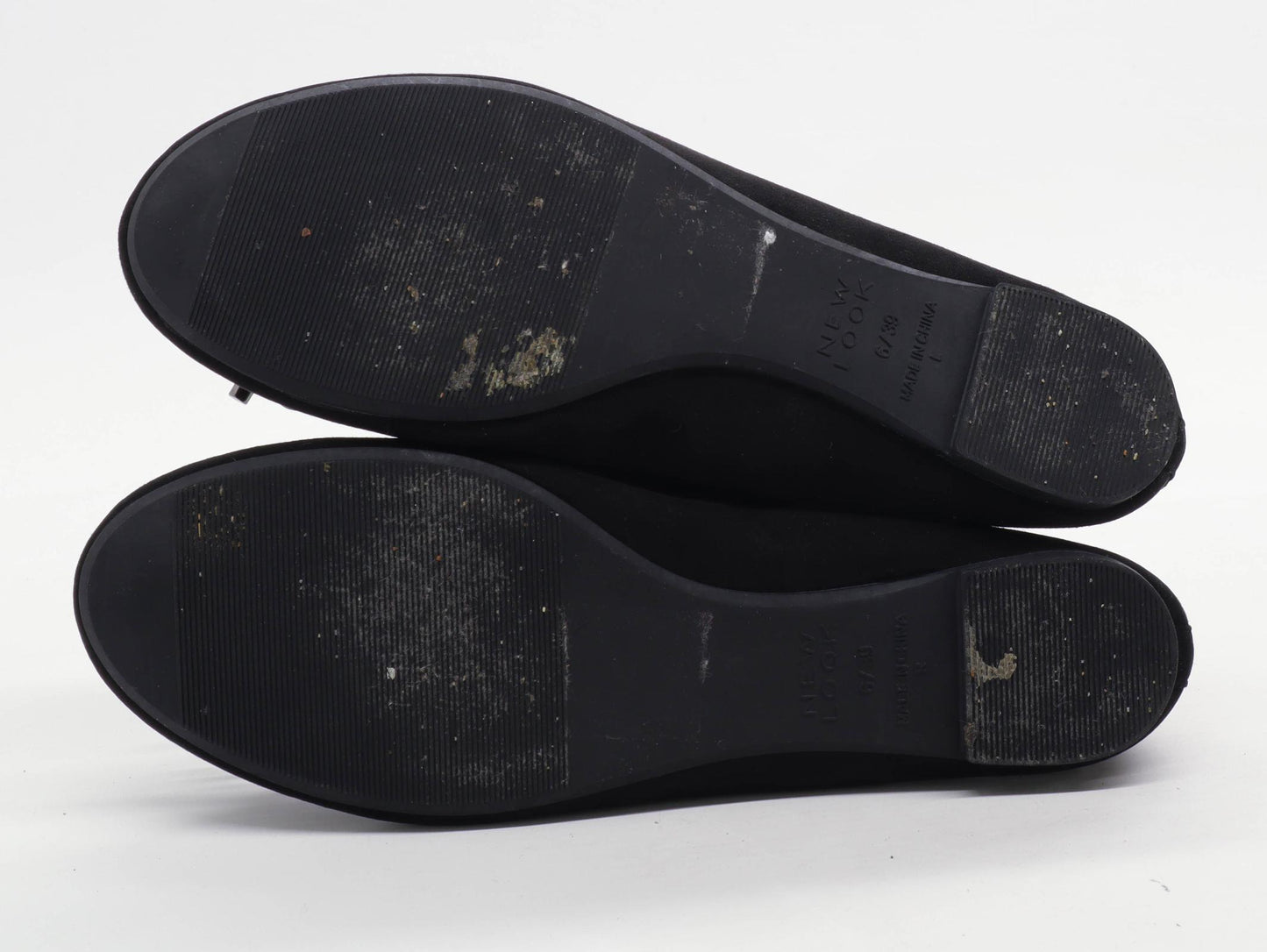 New Look Womens UK Size 6 Black Suede Dolly Shoes