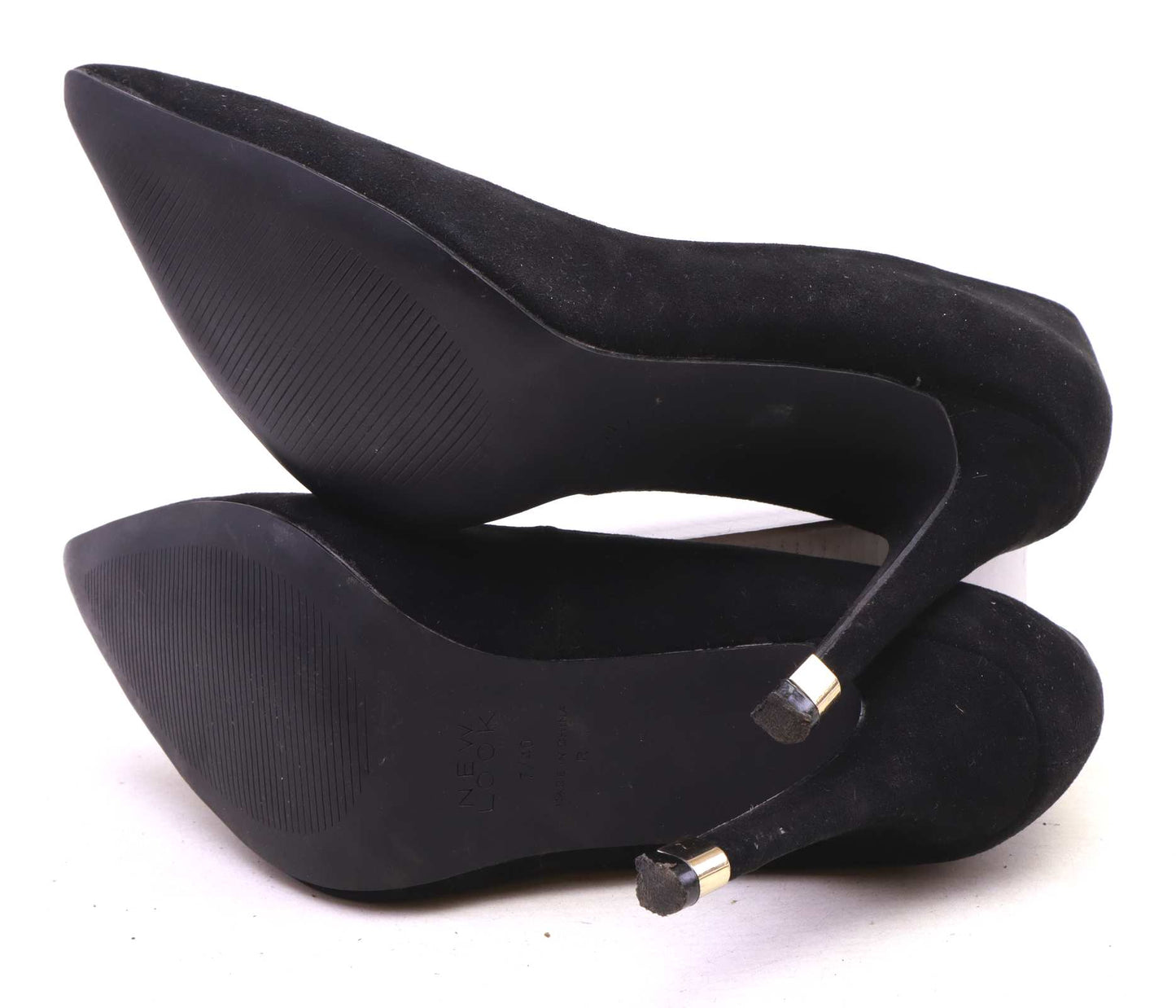 New Look Womens UK Size 7 Black Court Shoes