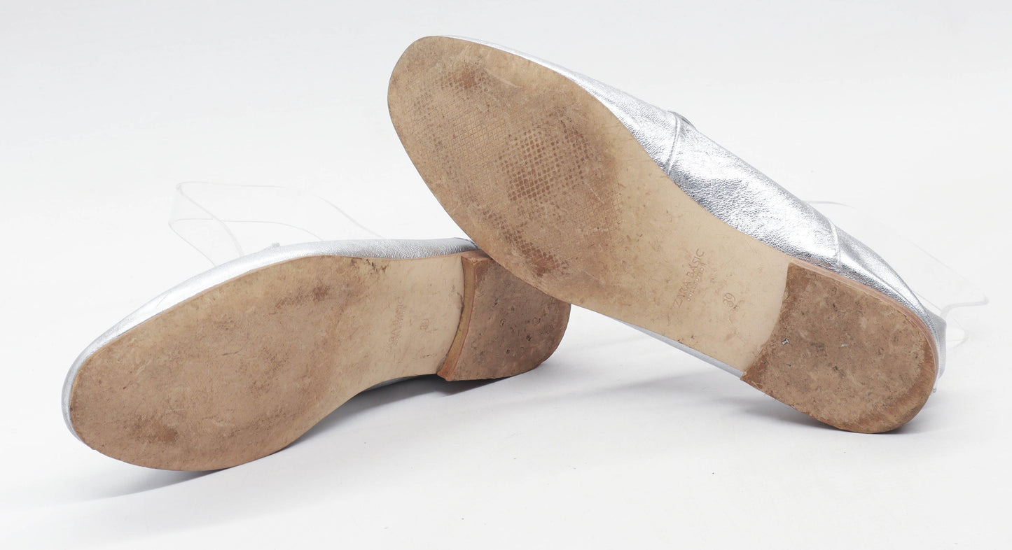 Zara Womens EU Size 39 Silver Shoes