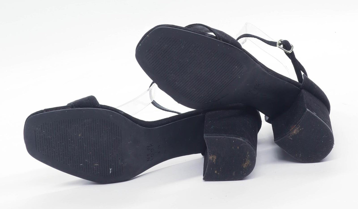New Look Womens UK Size 6 Black Suede Heels