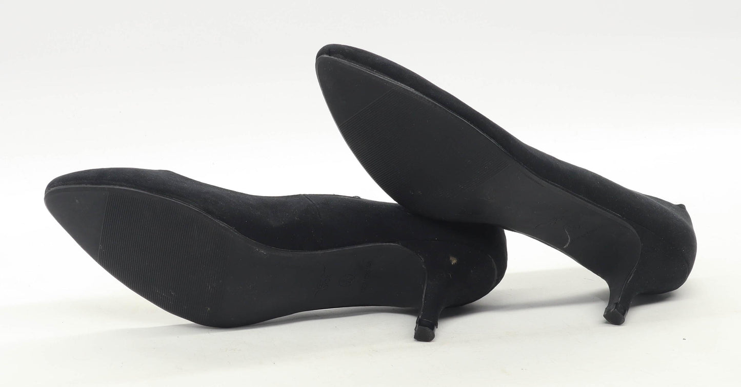 New Look Womens UK Size 8 Black Suede Heels
