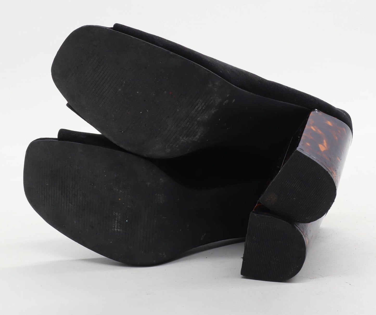 New Look Womens UK Size 6 Black Suede Heels