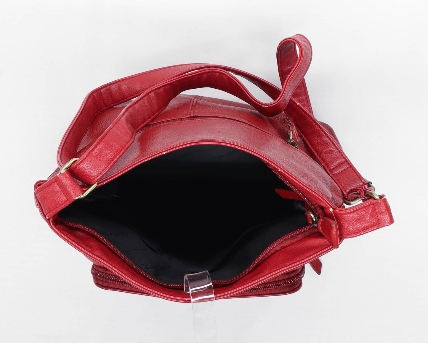 Casa Di Borse Red Leather Womens Shoulder Bag