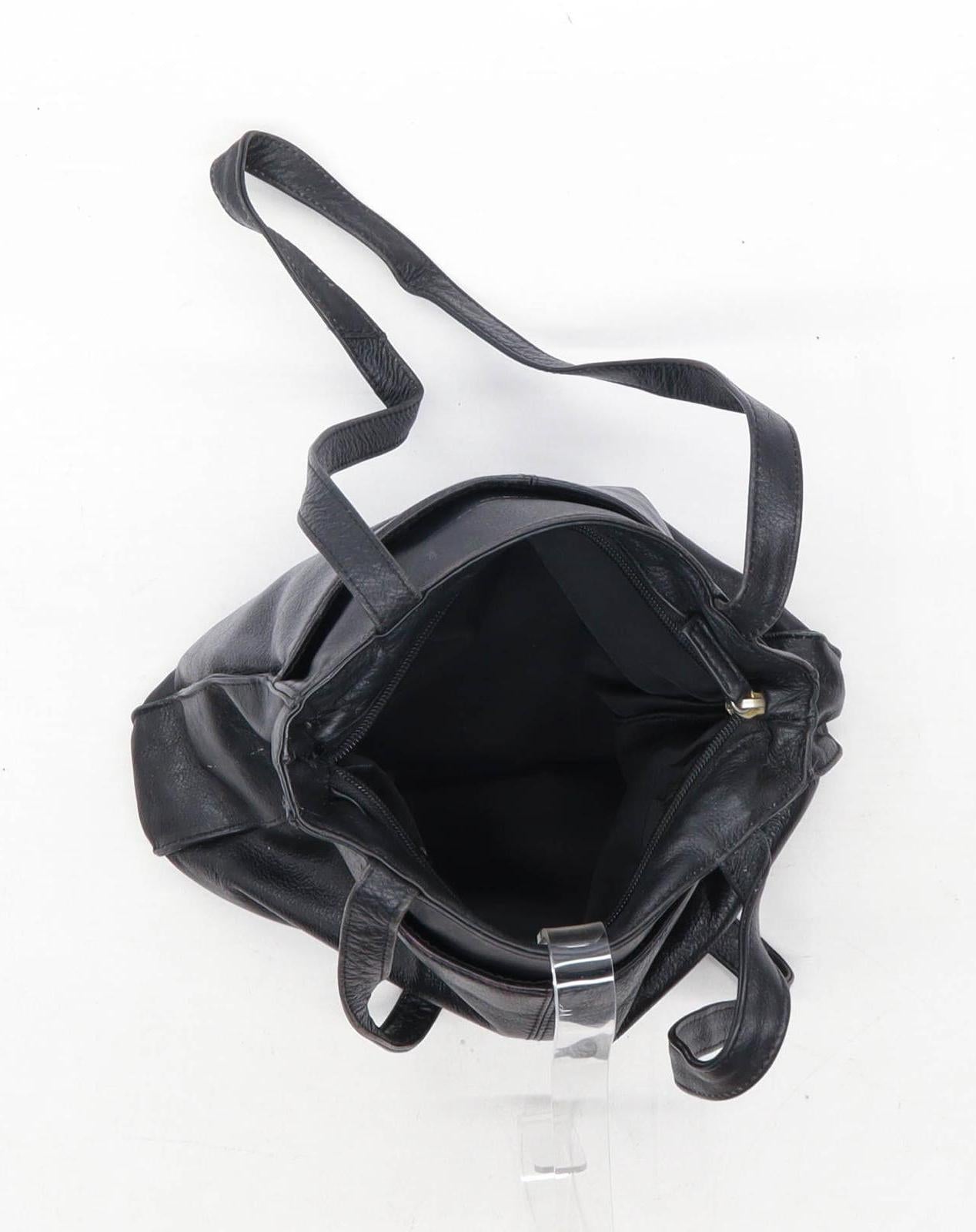 Freddie Oufi Black Leather Womens Shoulder Bag