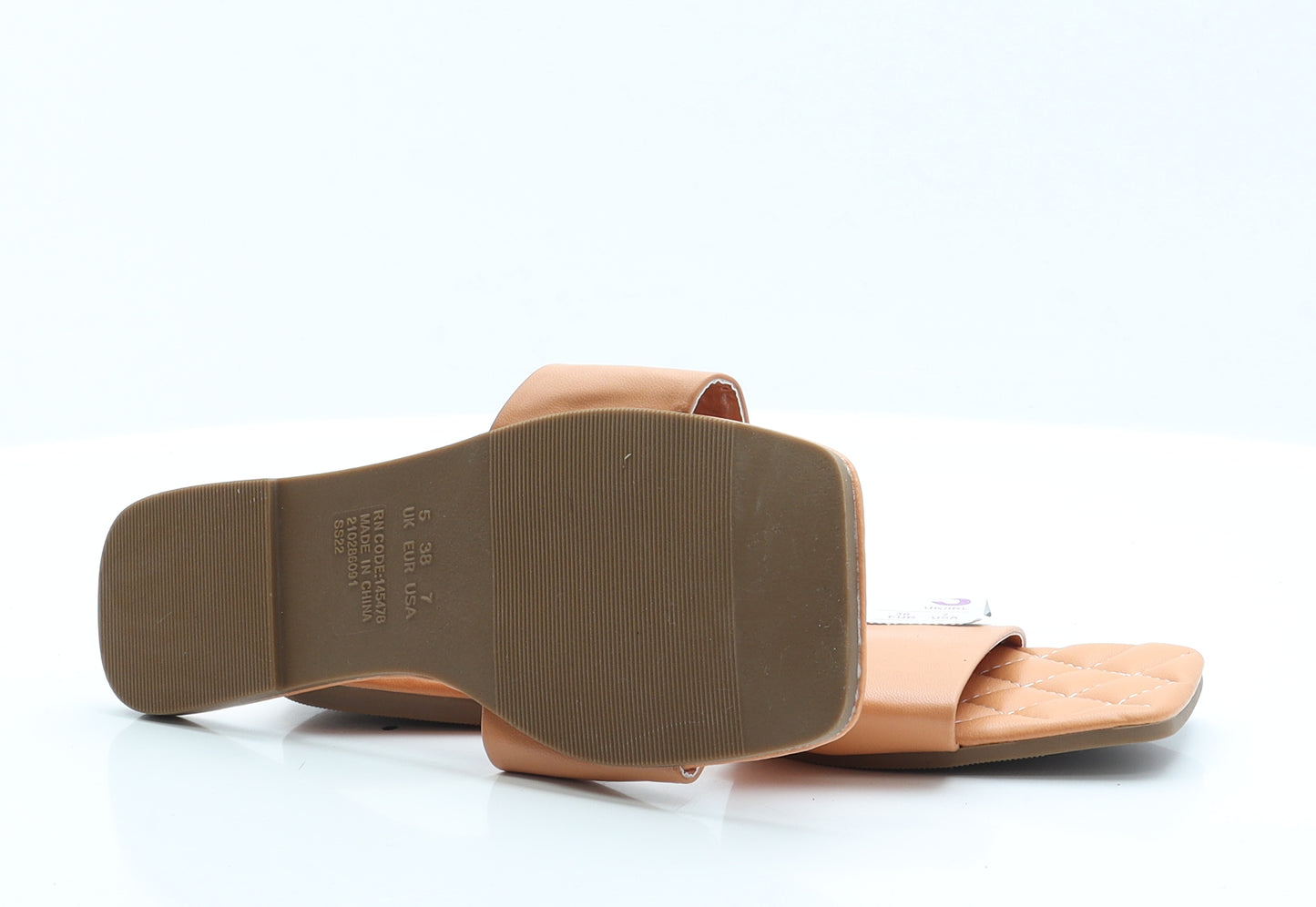 Primark Womens Orange Polyester Slip On Sandal 5 38 7