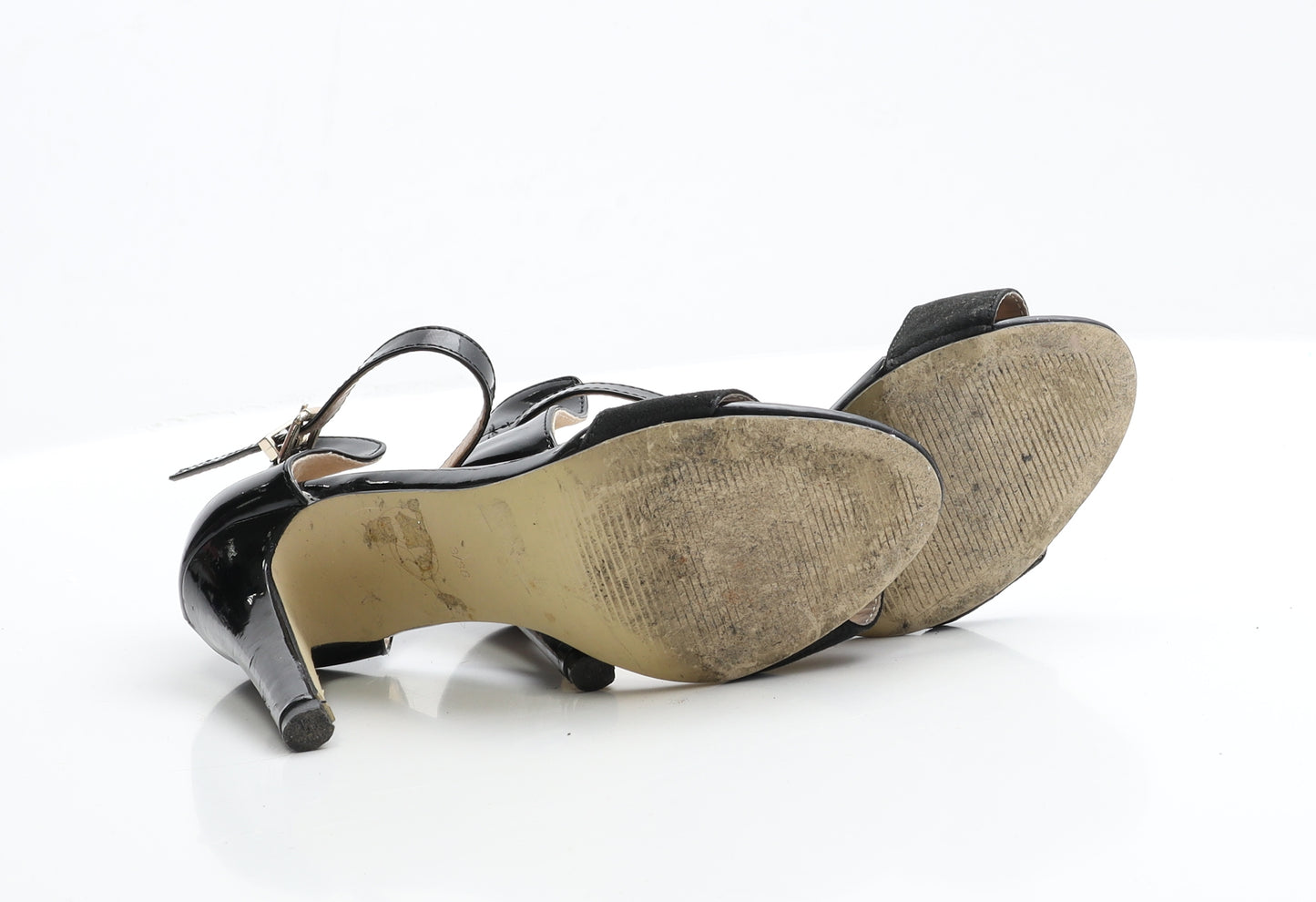 Atmosphere Womens Black Patent Leather Strappy Heel 3 EUR 36