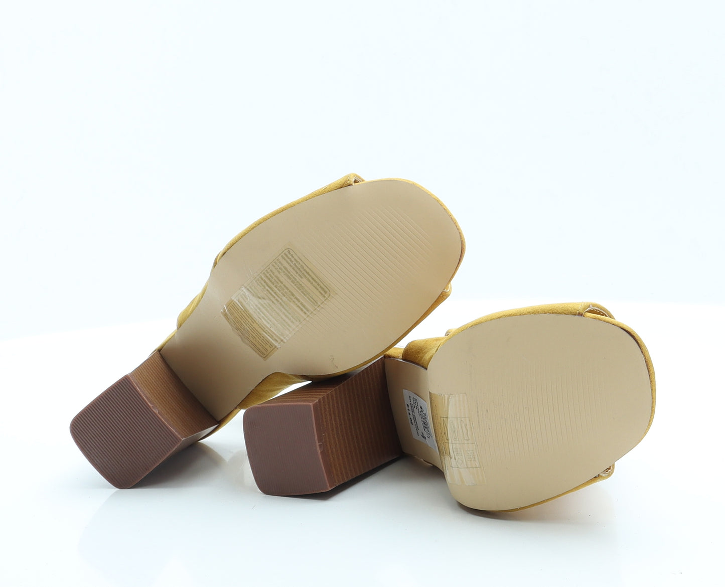 Primark Womens Yellow Faux Suede Slingback Heel 5 EUR 38 US 7