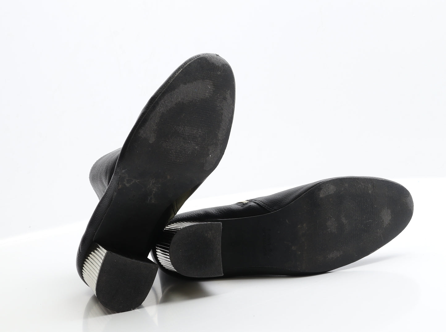 Primark Womens Black Faux Leather Bootie Boot 7 EUR 40