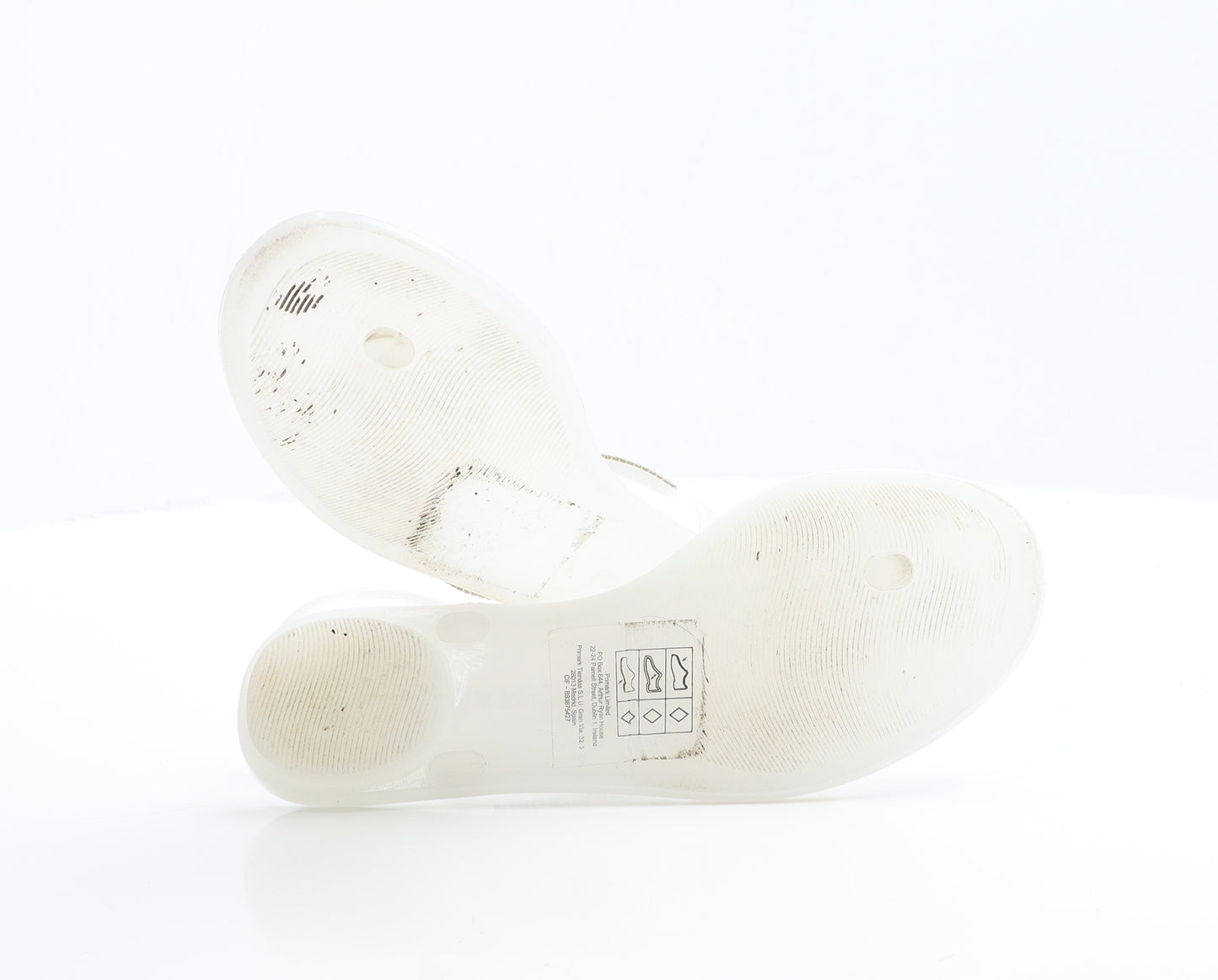 Primark Womens White Rubber Thong Flat UK 5 38