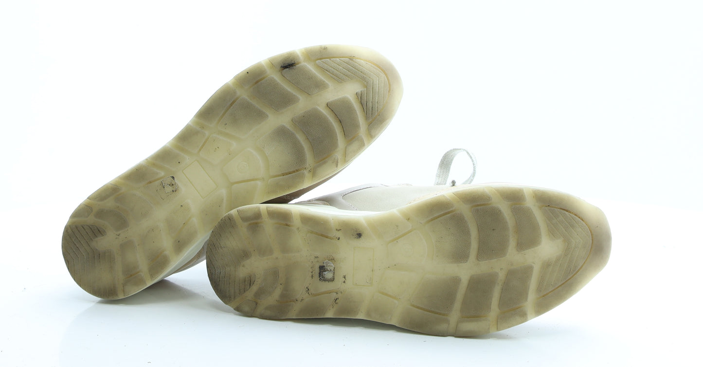 Kley Womens Beige Colourblock Polyester Trainer Casual UK 6 39