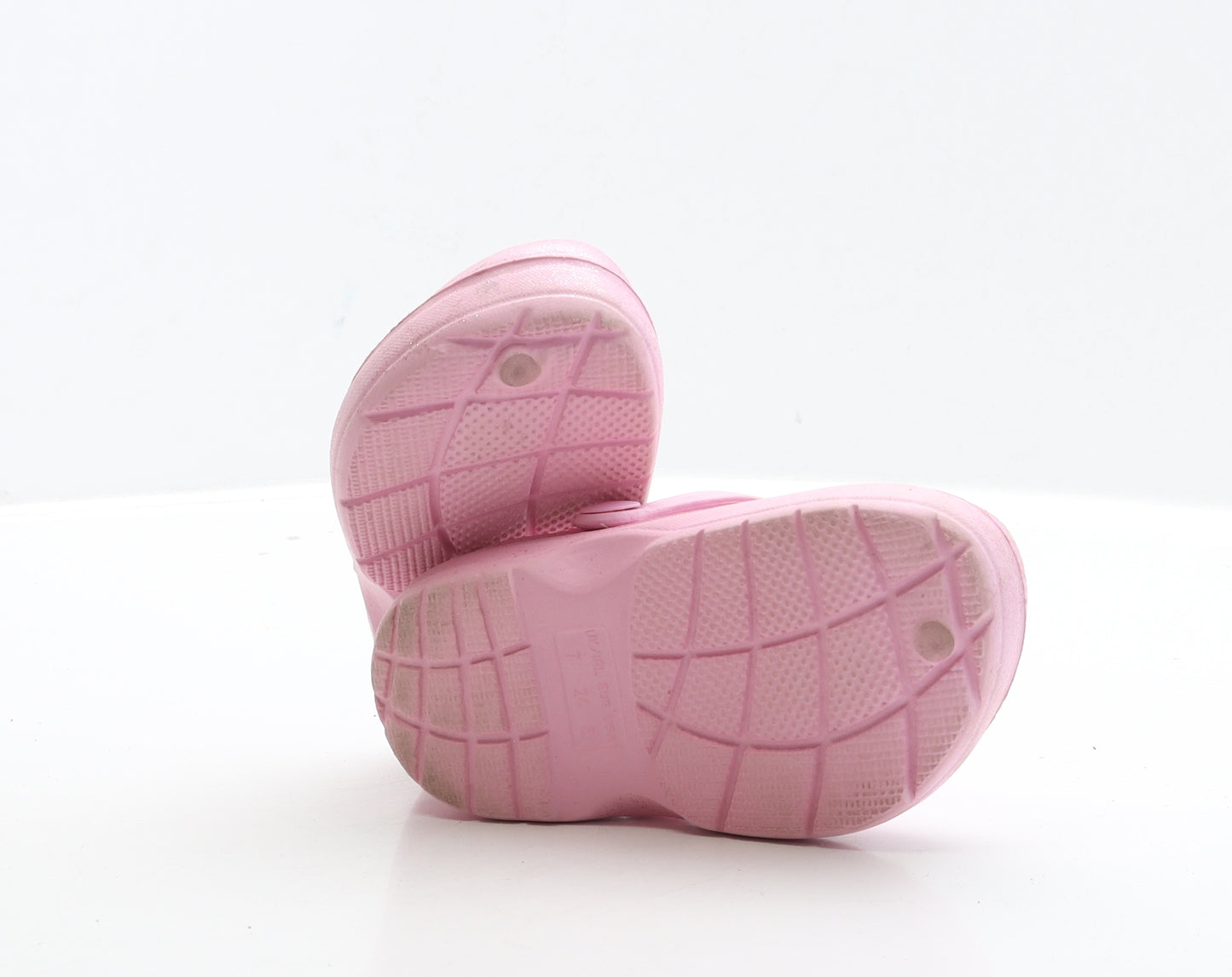 Preworn Girls Pink Rubber Clog Sandal UK 7 EUR 24 - Star Detail