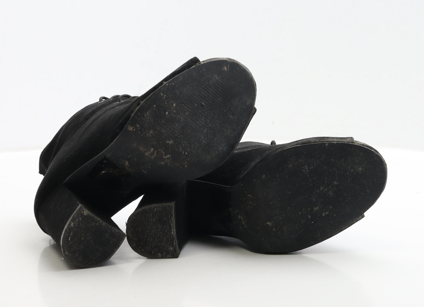 Atmosphere Womens Black Faux Suede Bootie Boot UK 6 EUR 39 - Lace up