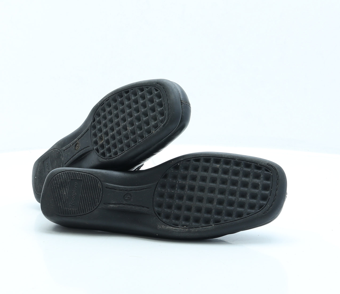 Preworn Womens Black Faux Leather Loafer Flat UK 5