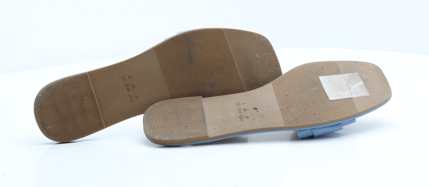 Primark Womens Blue Faux Leather Flat Sandal UK 6 EUR 39