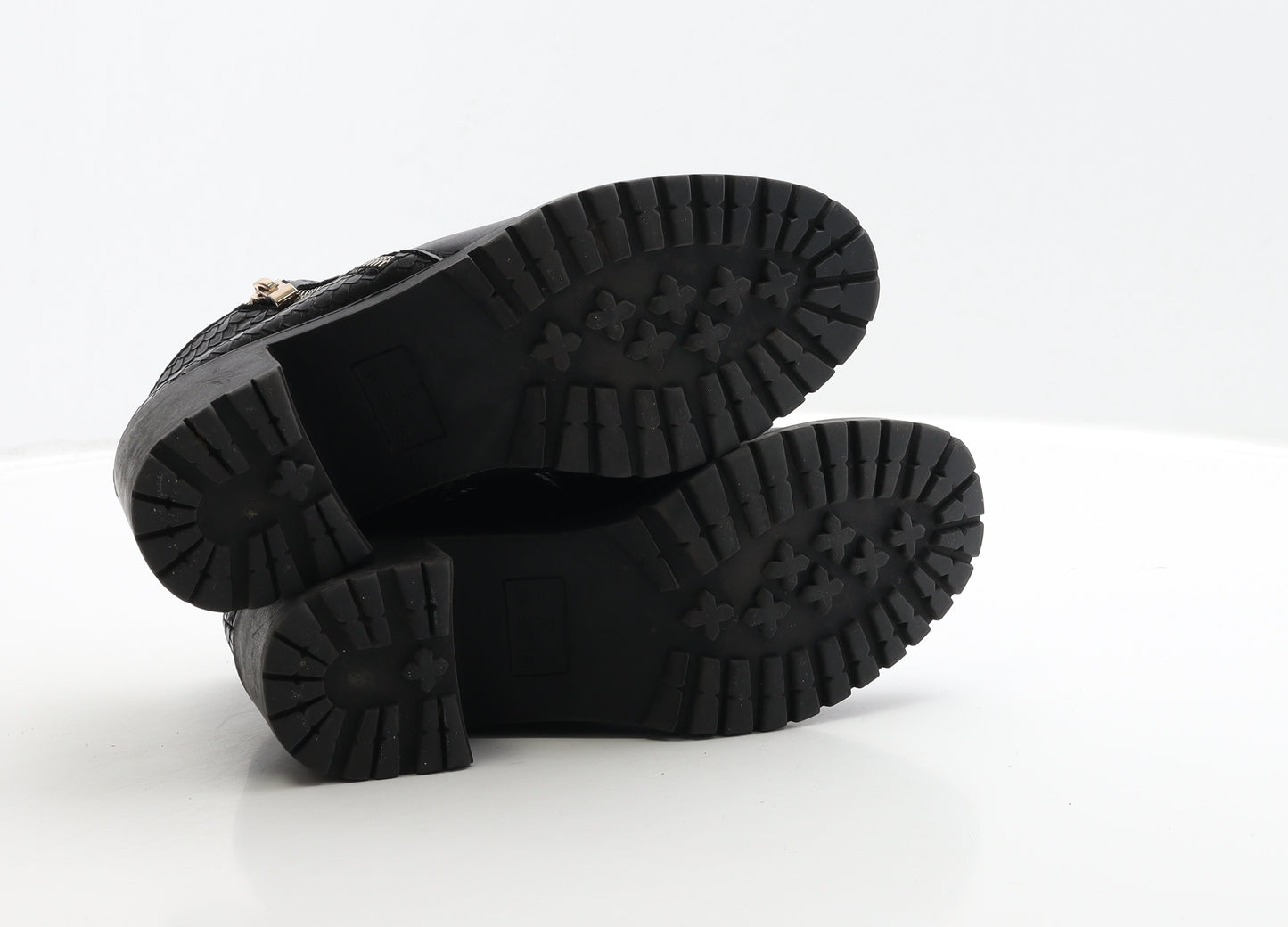 Atmosphere Womens Black Leather Bootie Boot UK 3 36