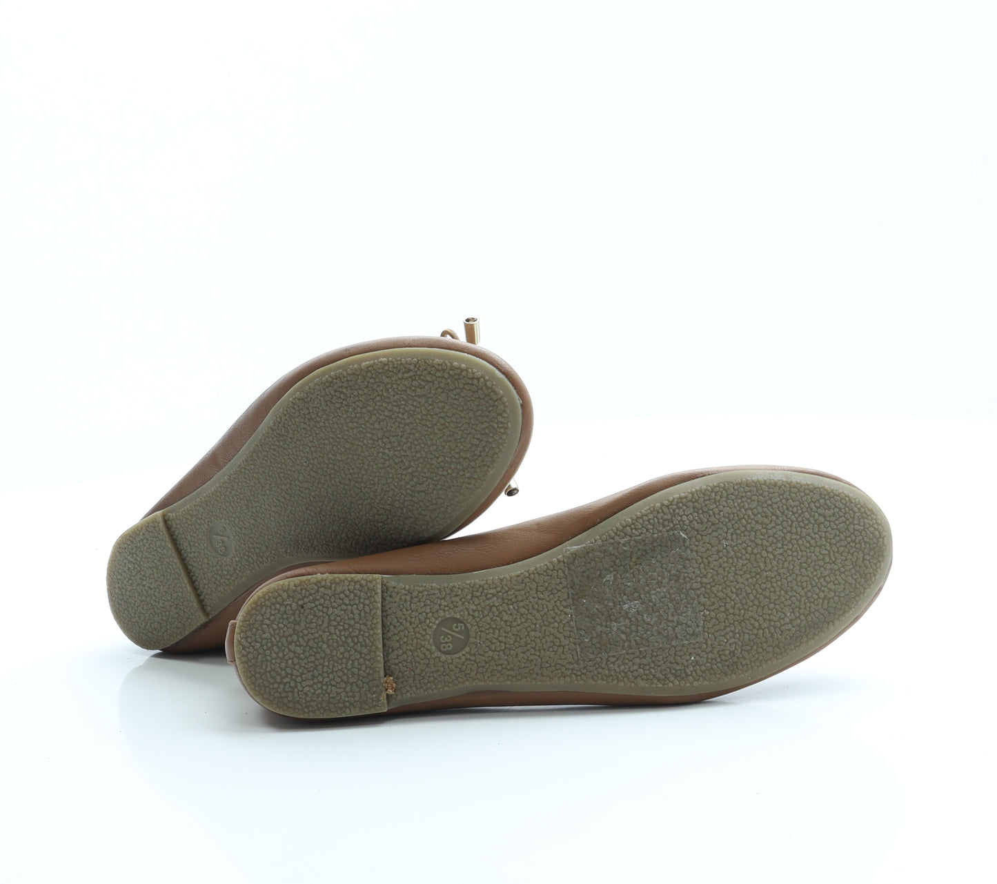 Atmosphere Womens Brown Leather Ballet Flat UK 5 38 US 7