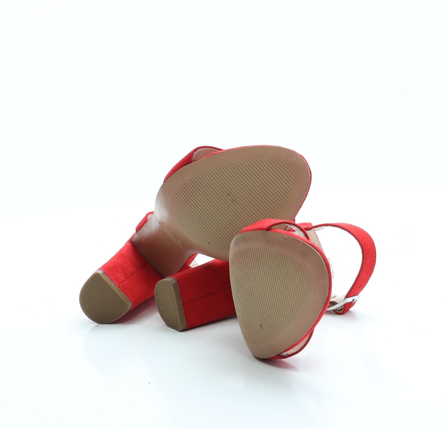 Primark Womens Red Suede Strappy Heel UK 5 38 US 7